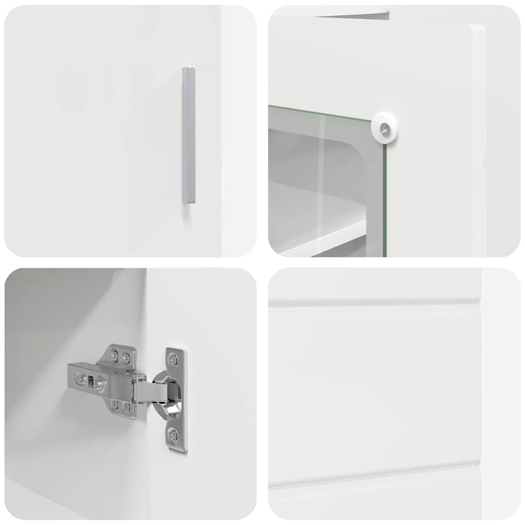 Sideboard High gloss white 55.5 x 29 x 100 cm Engineered wood